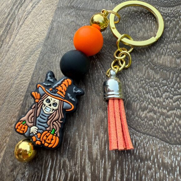 Halloween Silicone Beaded Keychain with Tassel - Picture 5 of 5